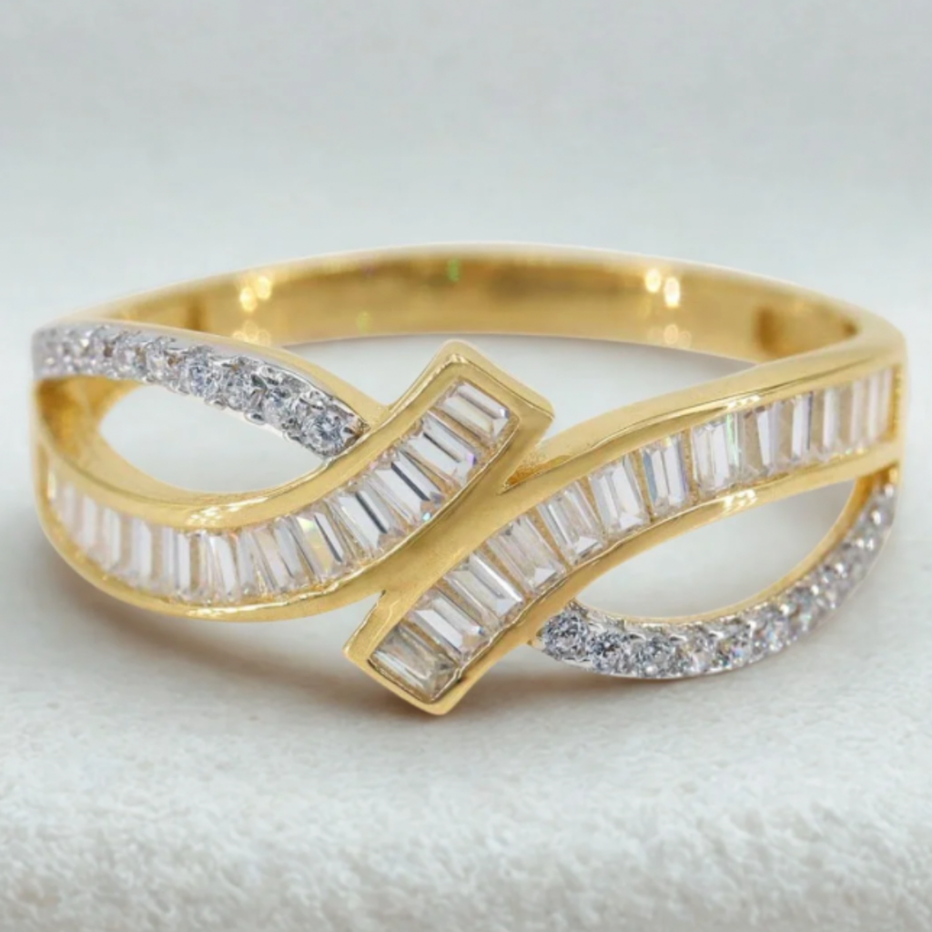 Radiance Ring 10KT Gold Baguette & Cubic Zirconia Ring