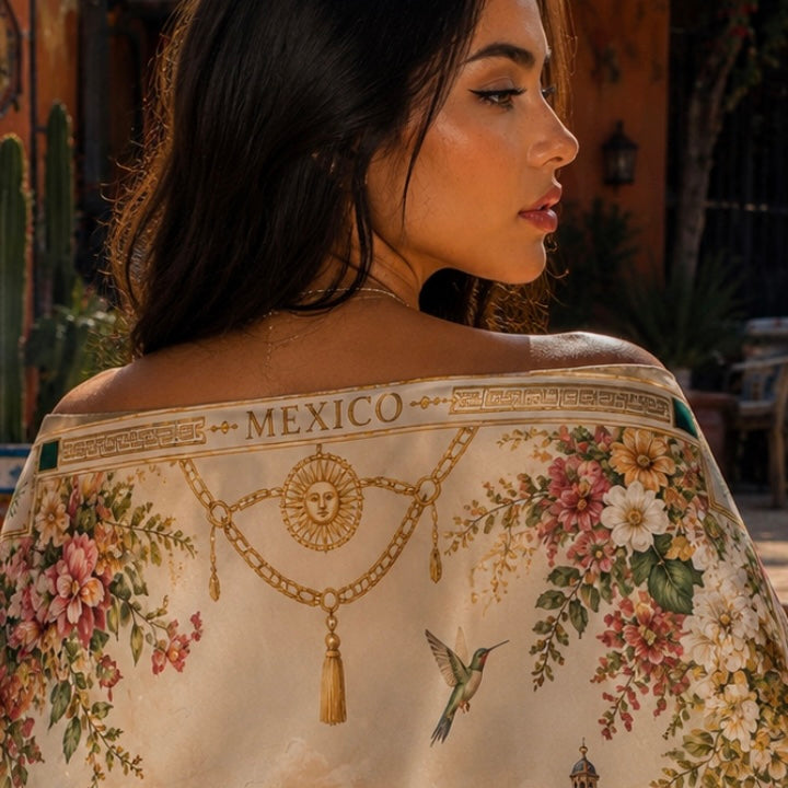 Beautiful Mexico Heritage Satin Scarf