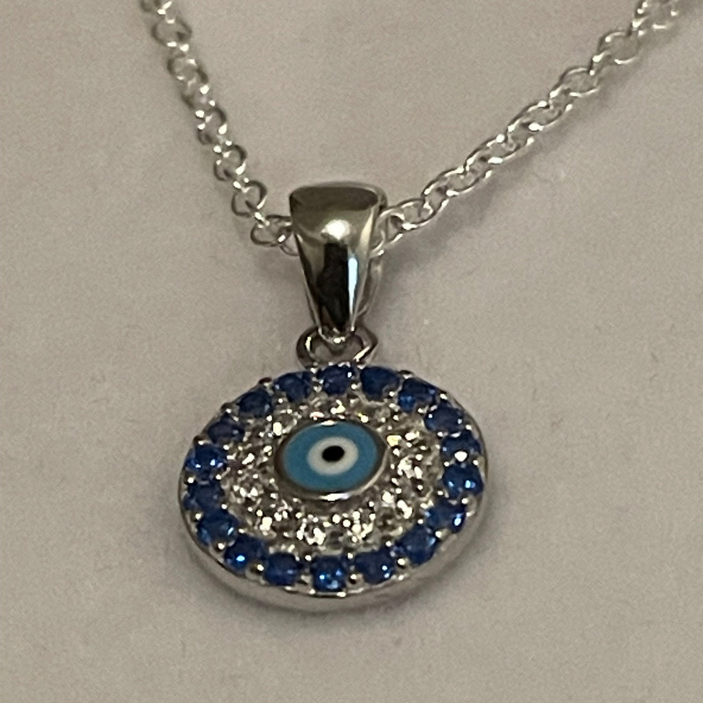 925 Sterling Silver CZ Evil Eye necklace