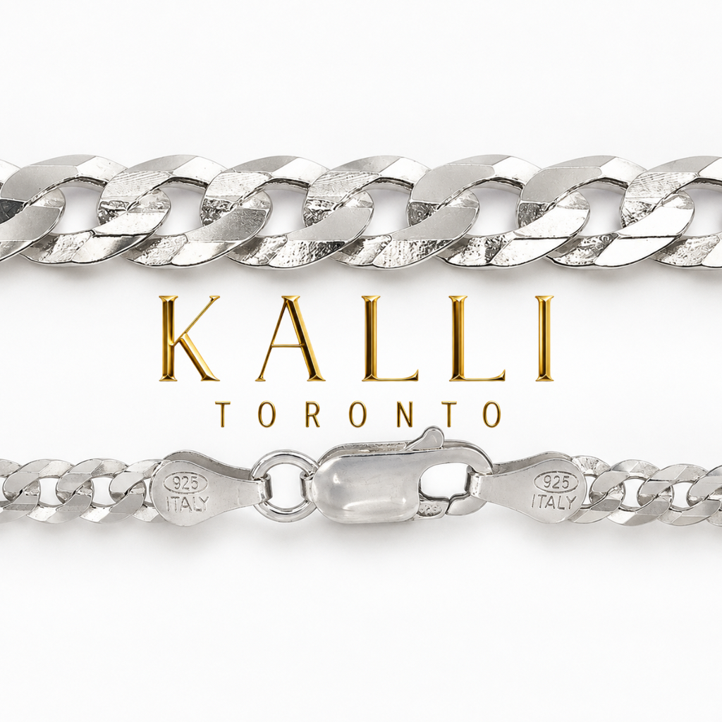3.8mm Italian Sterling Silver Diamond-Cut Flat Curb Chain