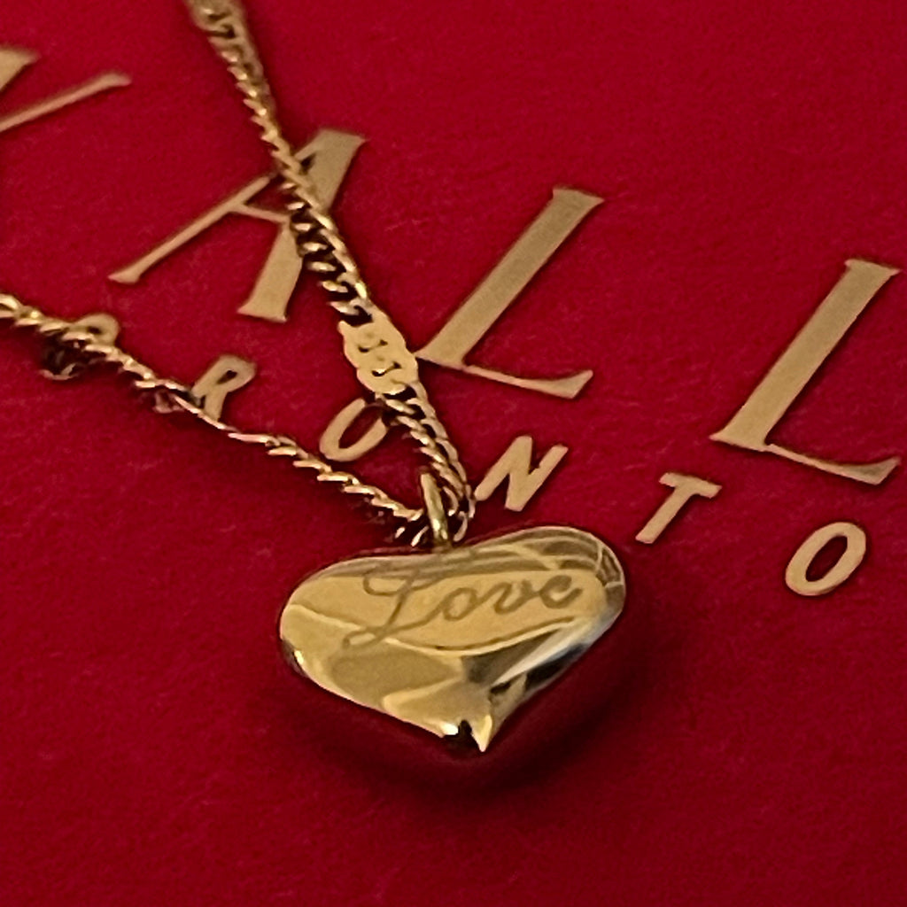 Gold Plated Stainless Steel Love Letters Heart Necklace