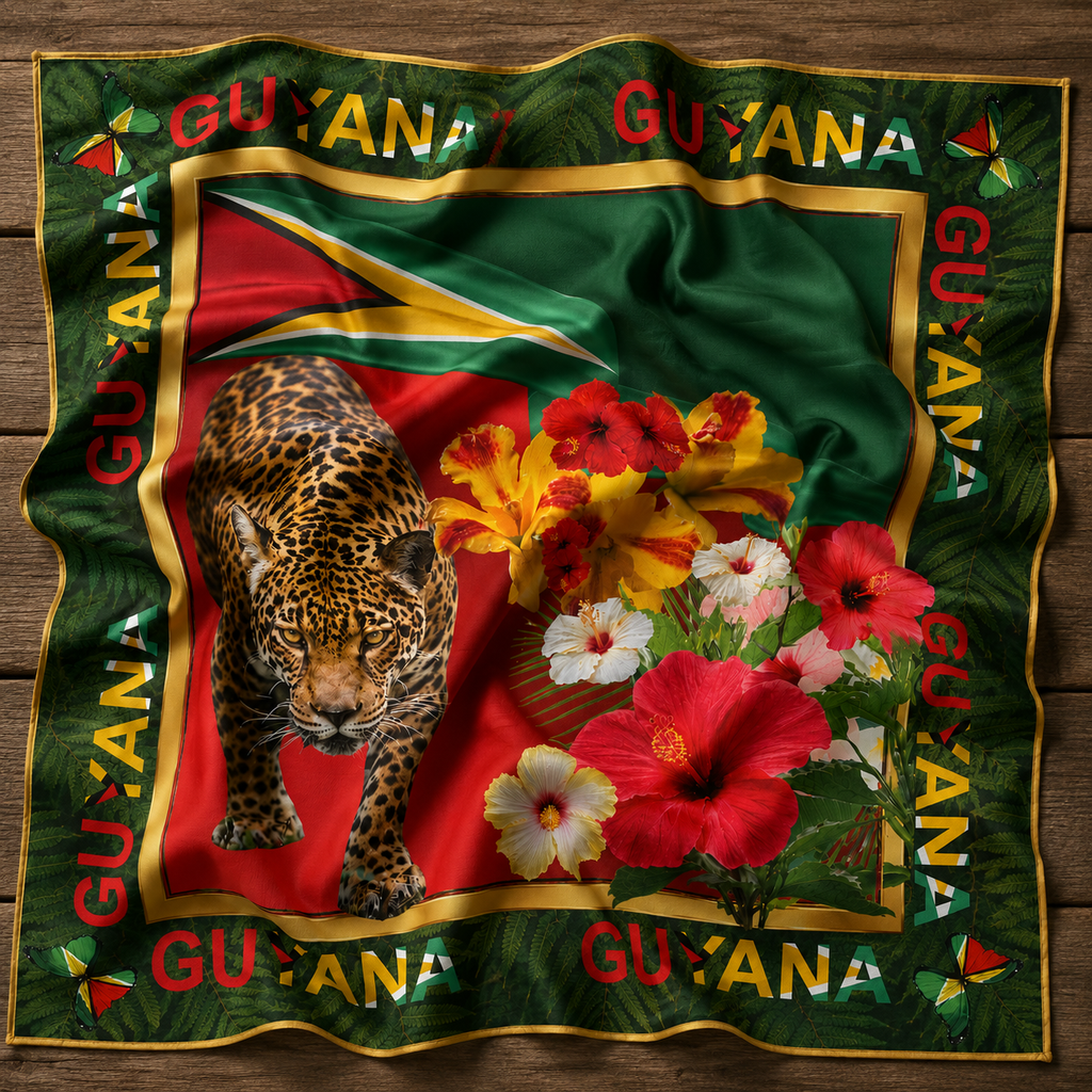 Beautiful Guyana Luxury Satin Scarf