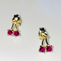 Sterling Silver Cherry Stud Earrings
