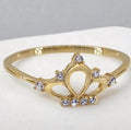 Princess Ring 10KT Gold Crown Ring with Cubic Zirconia
