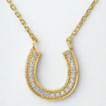 Sparkle 10KT Gold Horseshoe Necklace with CZ