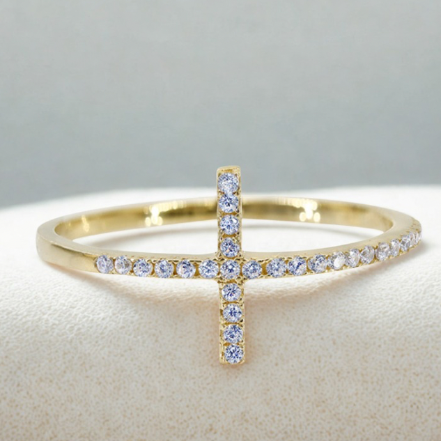 Eternal Faith Cross 10KT Gold ring