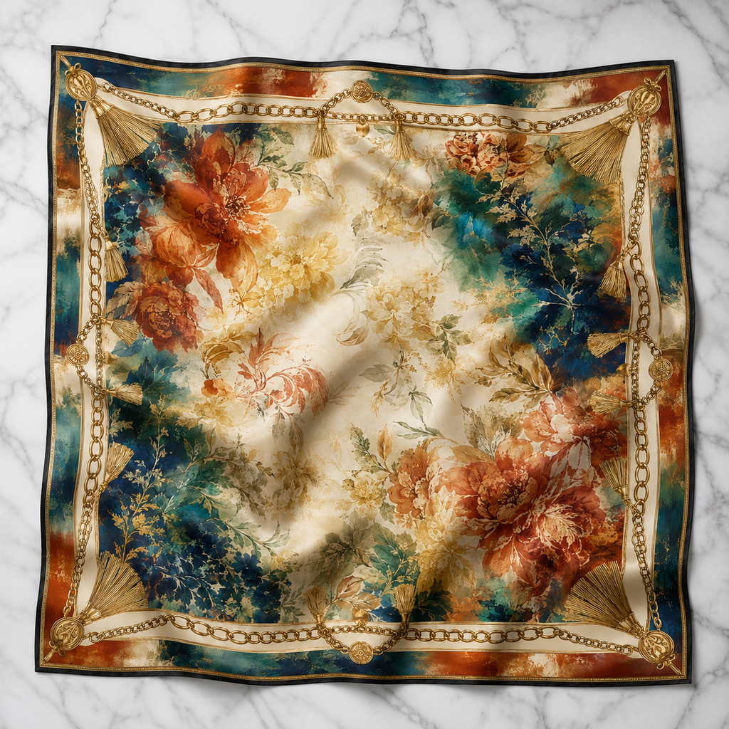 Gilded Garden Satin Scarf
