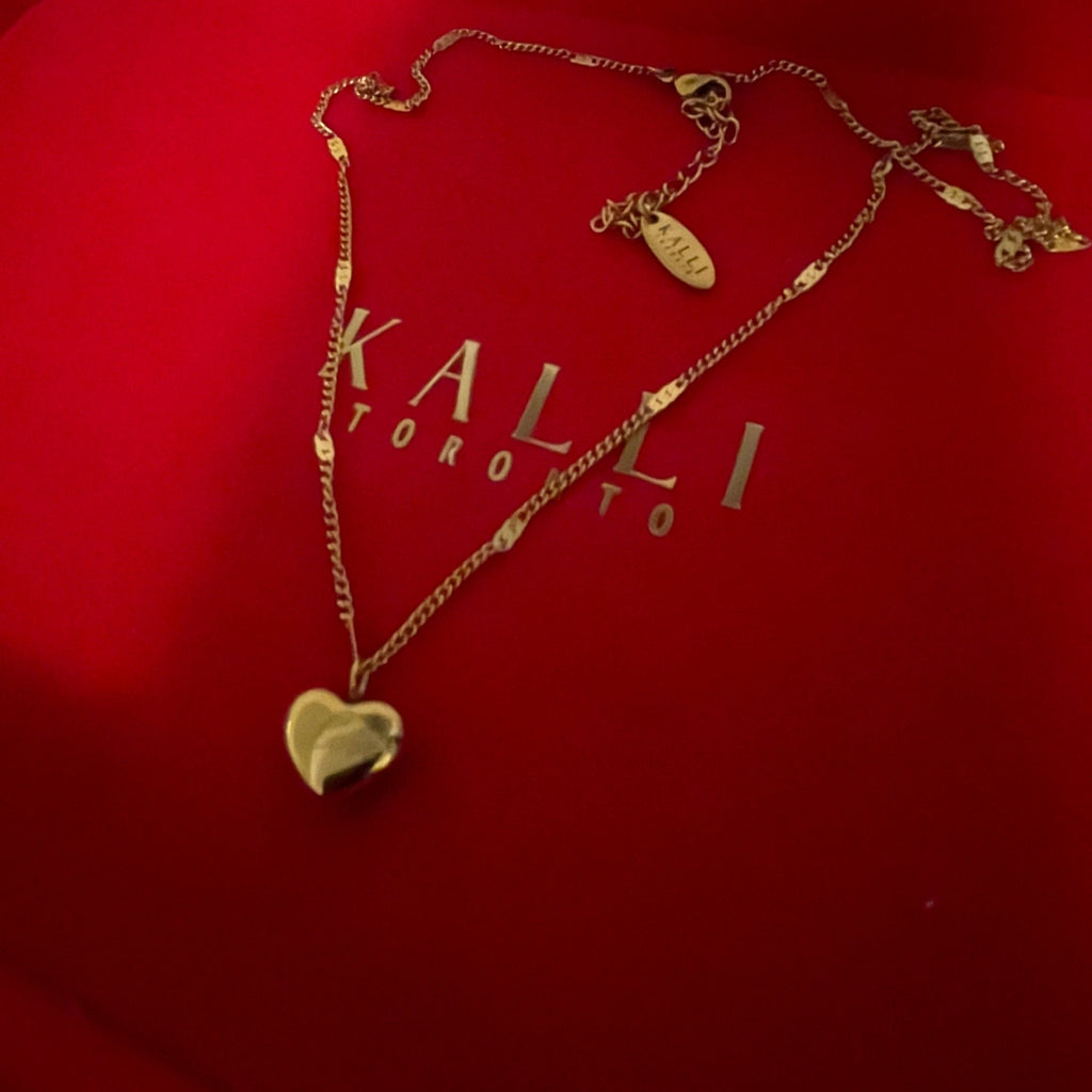 Gold Plated Stainless Steel Love Letters Heart Necklace