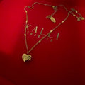 Gold Plated Stainless Steel Love Letters Heart Necklace