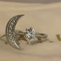 Celestial Moon & Sun Sterling Silver Ring
