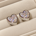 Hearts and Sparkle Sterling silver earrings