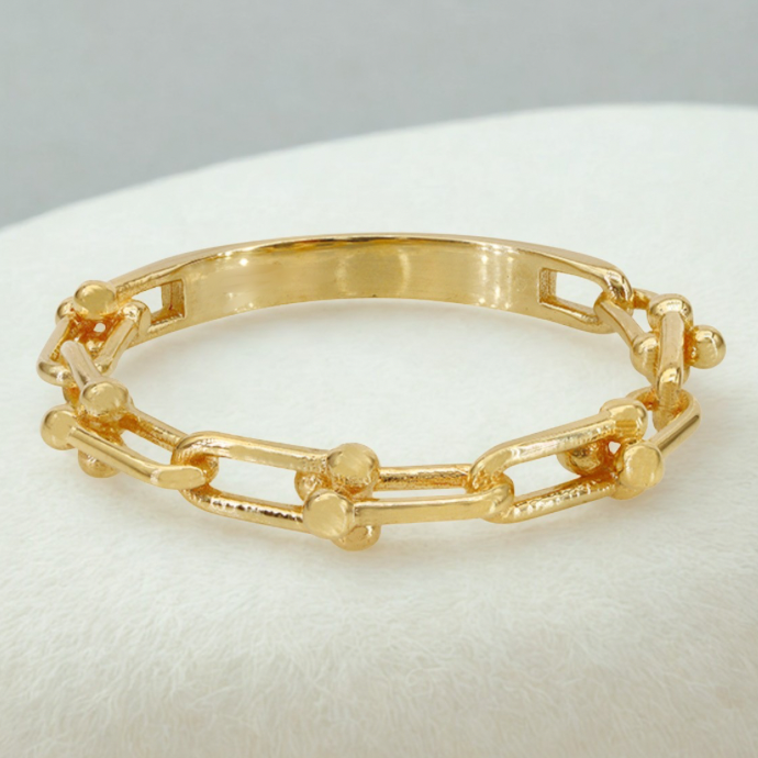 10KT Gold U Link Ring