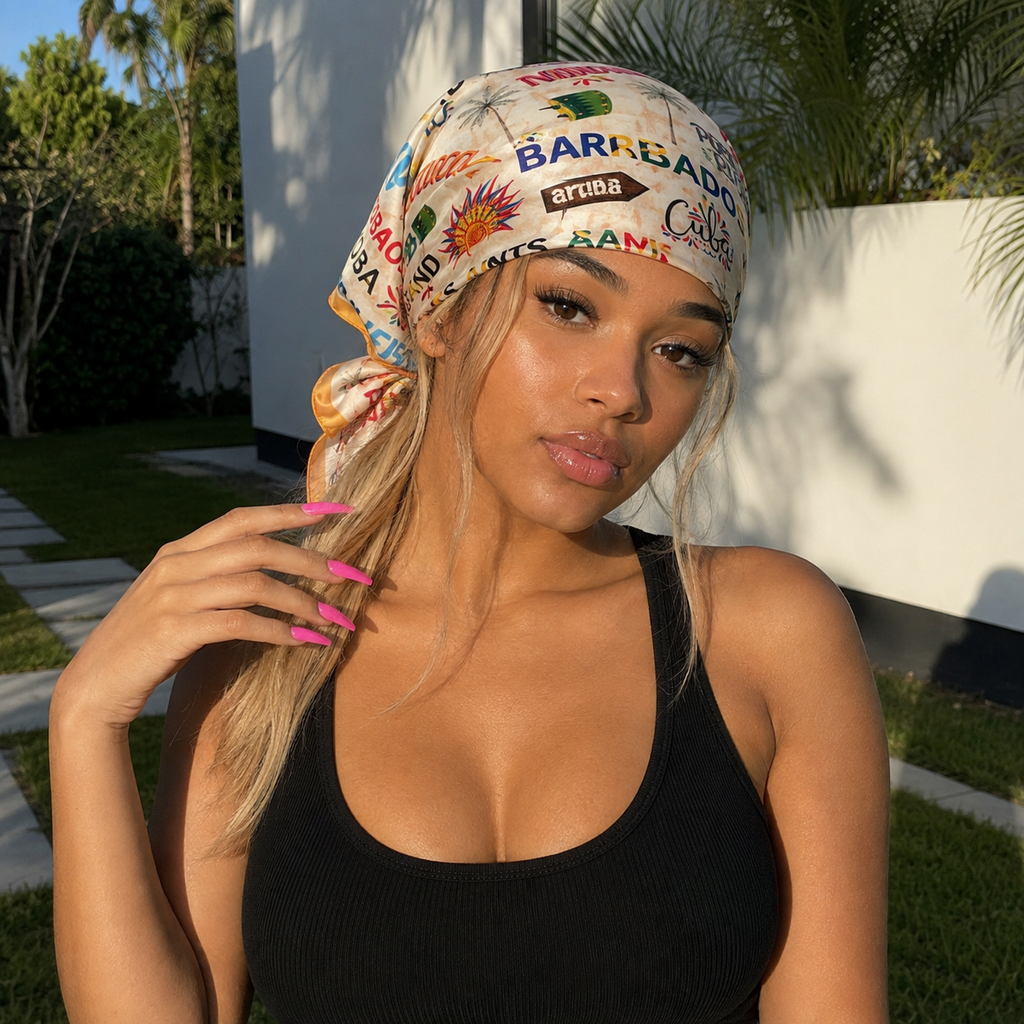Caribbean Islands Satin Scarf