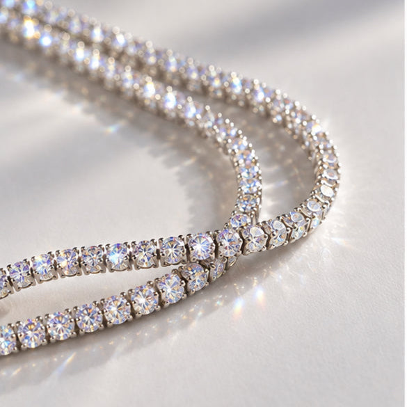 Double Row Moissanite Tennis Bracelet
