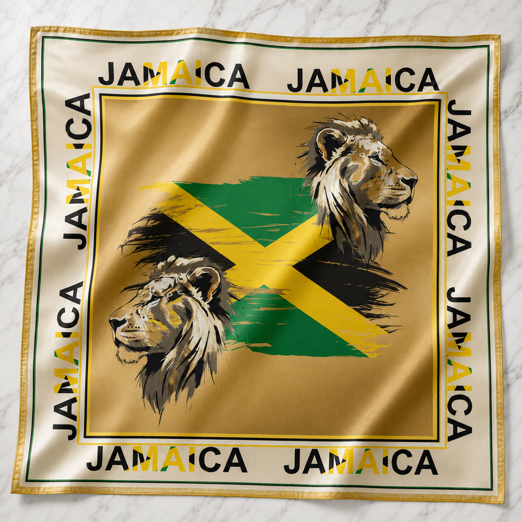 Jamaica Lion Satin Scarf