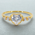 10KT Gold Heart & Sparkle Ring