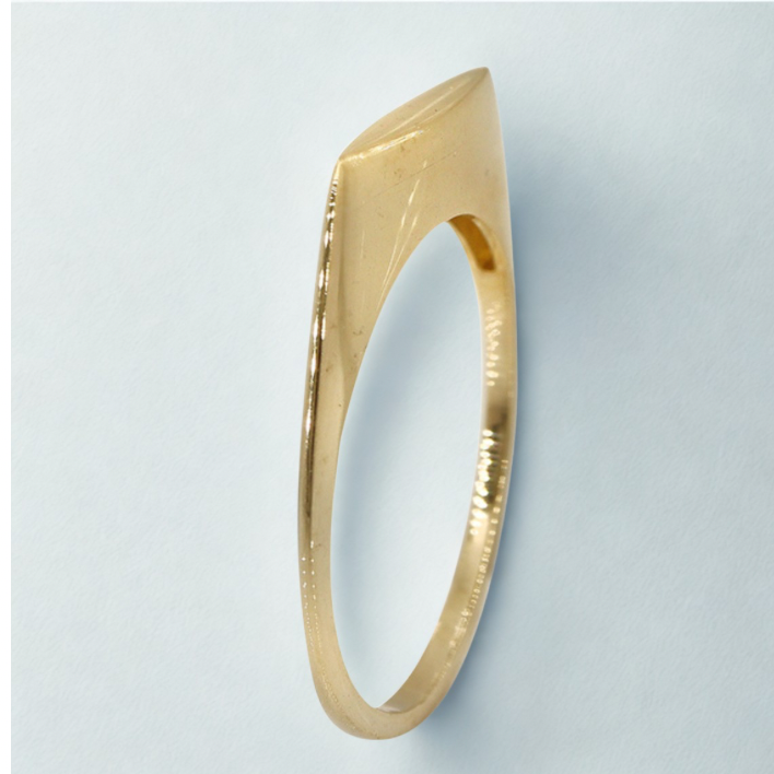 10KT Gold Marquise Signet Ring
