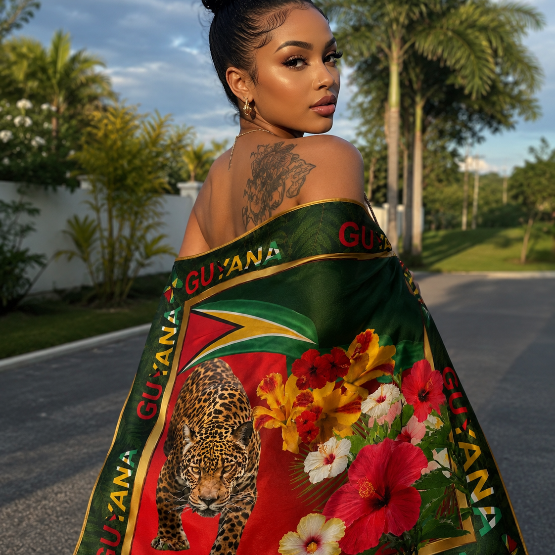 Beautiful Guyana Luxury Satin Scarf