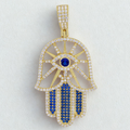 Divine Protection Hamsa Pendant 925 Sterling Silver Gold plated