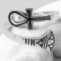 Eternal Ankh Adjustable 925 Sterling Silver Ring