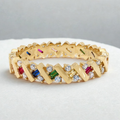 Carnivale 10KT Gold Multi Cubic Zirconia Eternity Ring