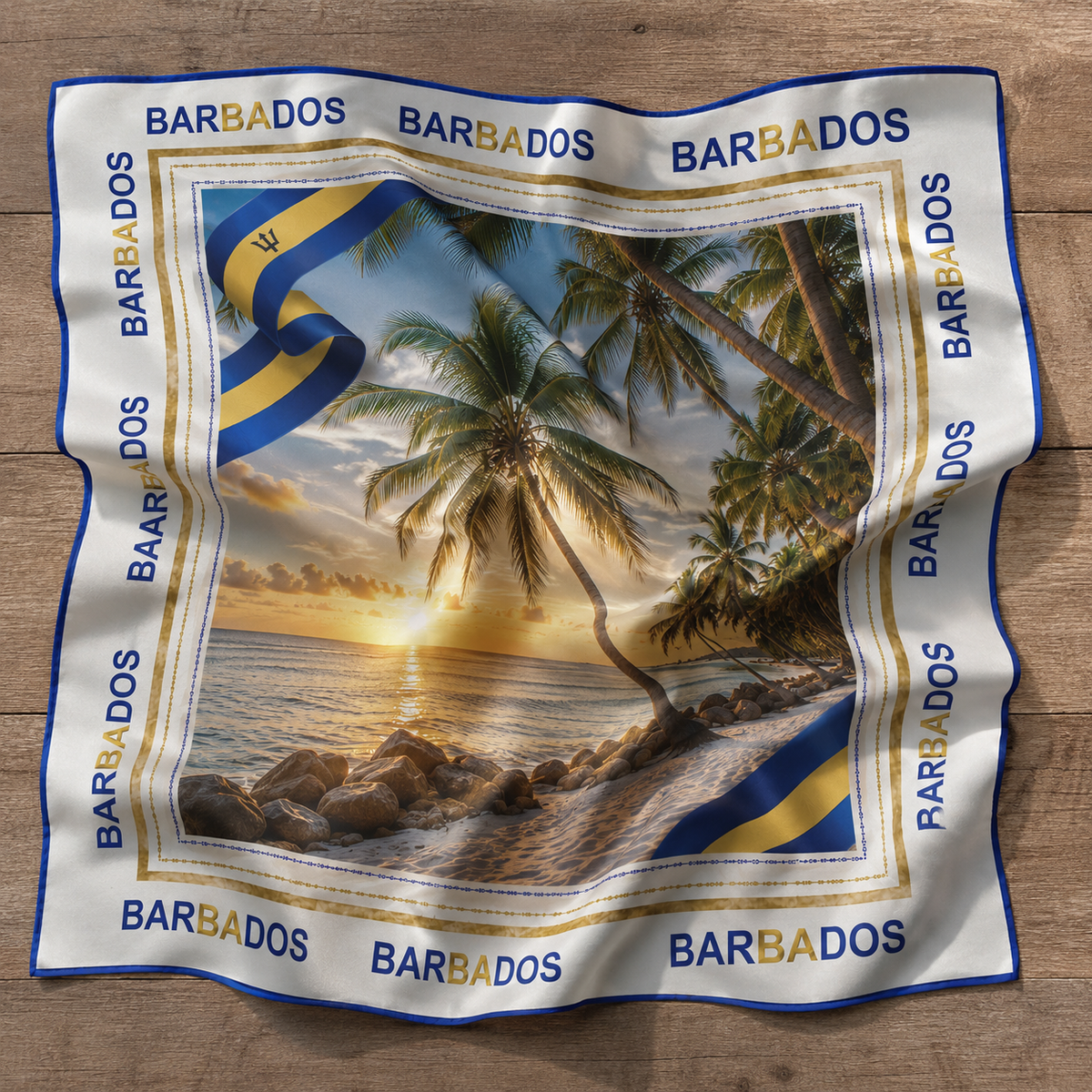 Beautiful Barbados Satin Scarf