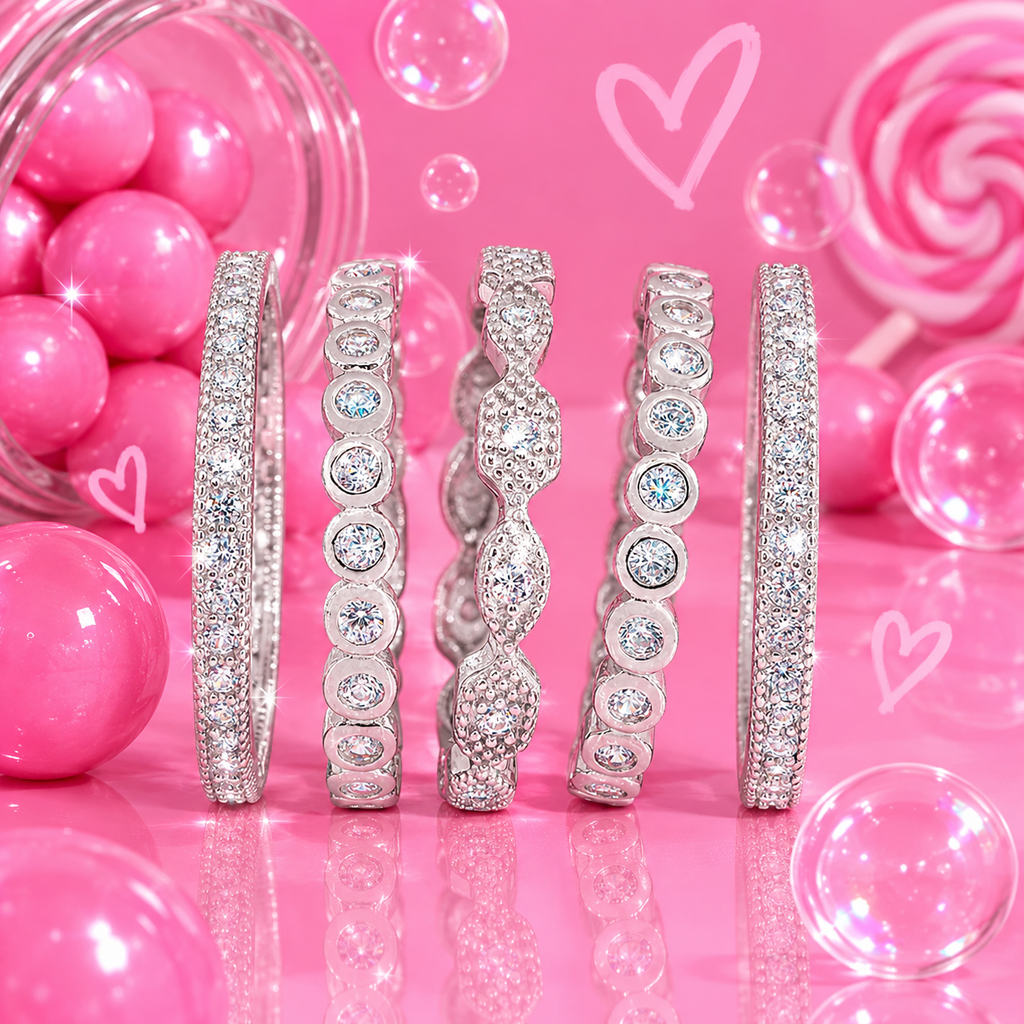 925 Sterling Silver 5 Stack Ring set