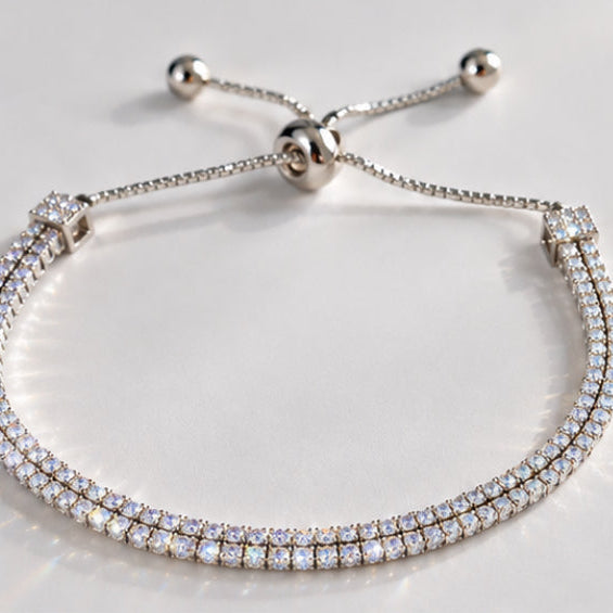 Double Row Moissanite Tennis Bracelet