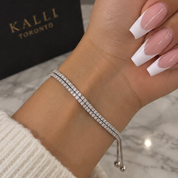 Double Row Moissanite Tennis Bracelet