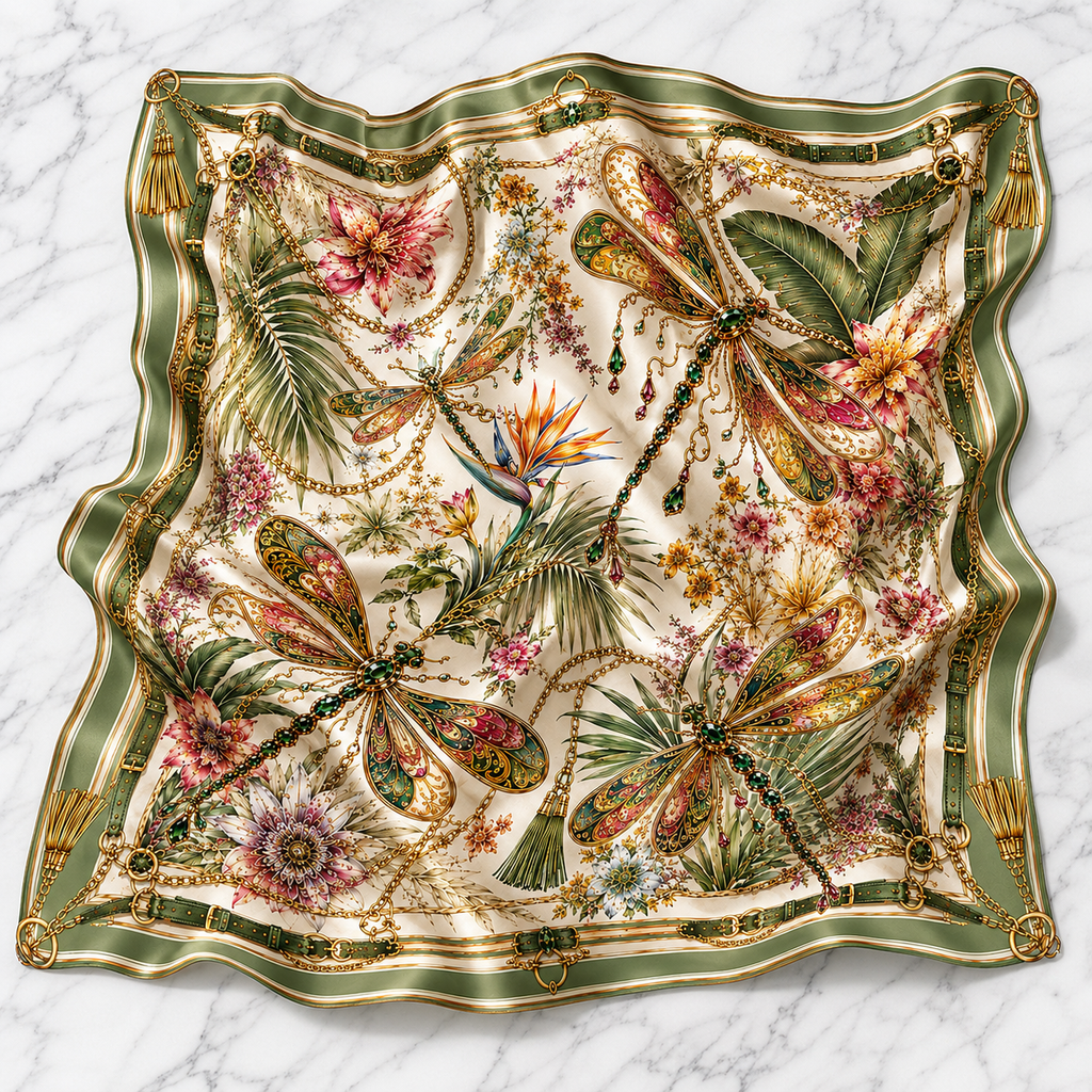 Enchanted Dragonfly Satin Scarf