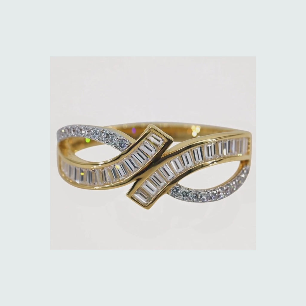 Radiance Ring 10KT Gold Baguette & Cubic Zirconia Ring