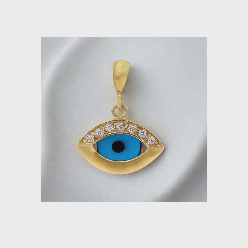 Aegean Spark 10KT Gold Evil Eye Pendant