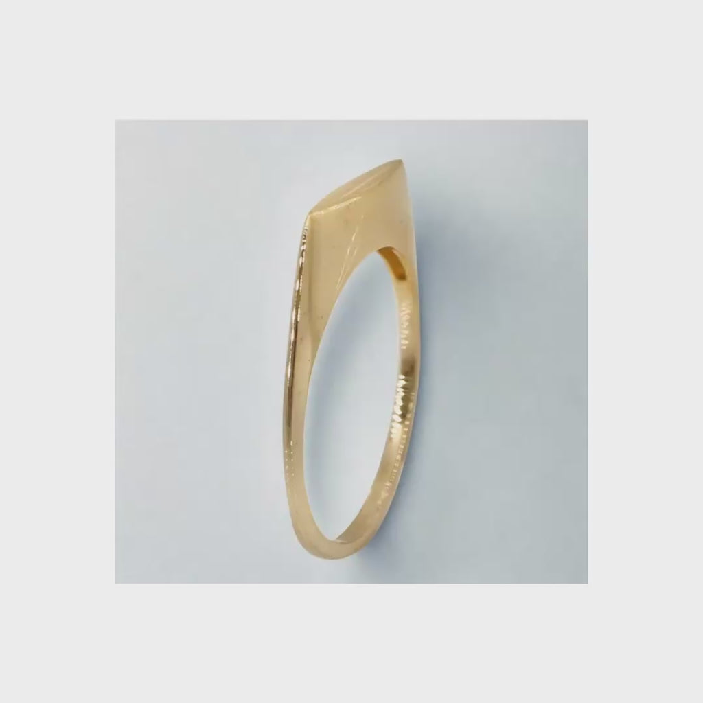 10KT Gold Marquise Signet Ring