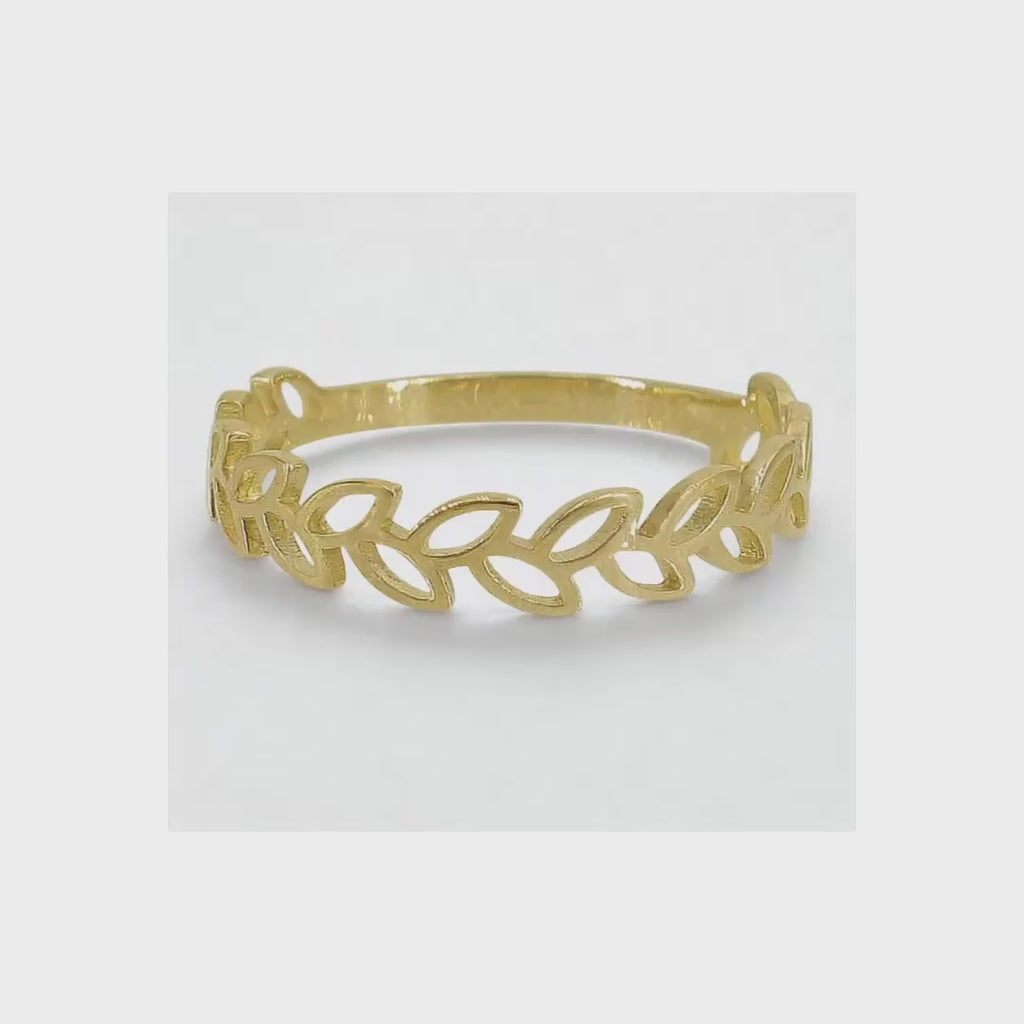 10KT Leaf Ring