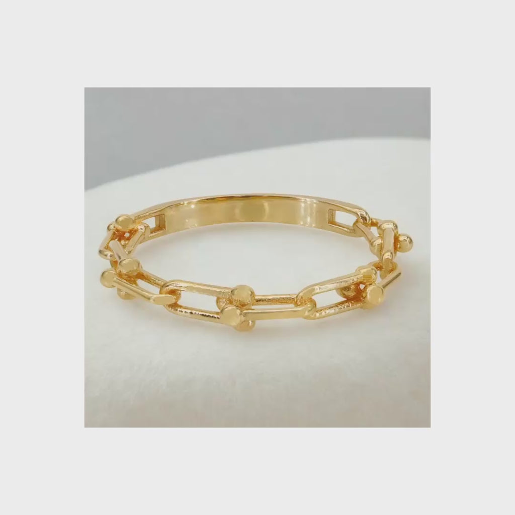 10KT Gold U Link Ring