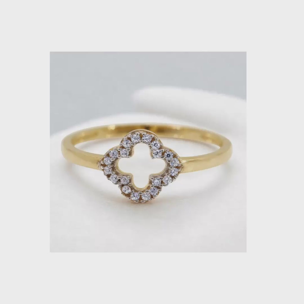 Lucky Clover 10KT Gold Ring
