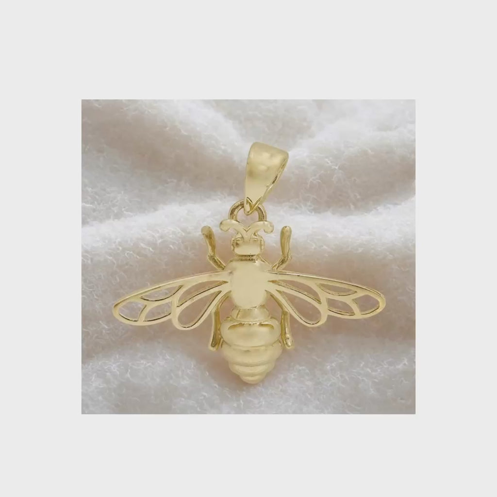 10KT Gold Bumblebee Pendant